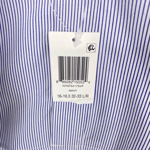 Nick Graham Stretch Modern Fit Blue Stripe Button Up Shirt Sz L Dressy Corpcore - Picture 7 of 8